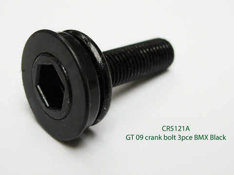 GT 09 crank bolt 3pce BMX Black